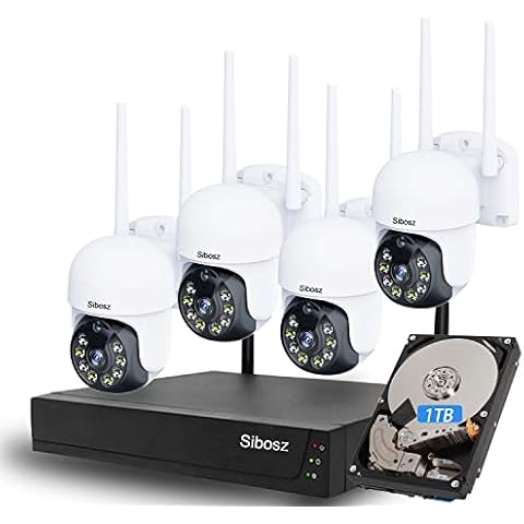 Expandable 8CH Audio NVR Home Security Camera System, with 4pcs wireless IP Cameras Outdoorand 1TB Hard Drive, Night Vision, Human Detection, Motion Alert, Remote Access Cover