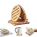 Sottopentola in Legno di Bambu, Set da 4 pezzi Resistenti al Calore Sottopentola in Bambu Adatti per la Superficie della Cucina, Quadrato e tondo, Antiscivolo, Lavabile in Lavastoviglie