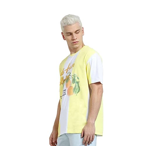Image of Jack & Jones Men's Cotton Printed Relaxed Fit Crew Neck T-Shirt