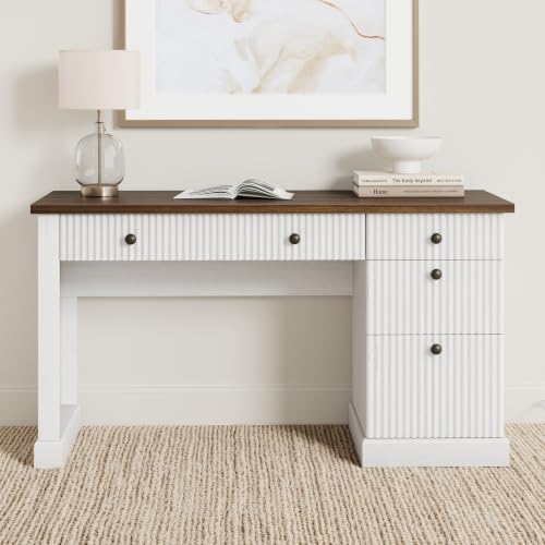 Garvee 54" Fluted Home Office Desk with File Drawer for Home Office - image 8