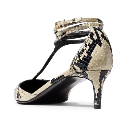 FOWT Women Pointed Toe T-Strap Pumps Ankle Wrap Buckled Kitten Low Heel Sandals Fashion Party Office Shoes Size 4-16 US3