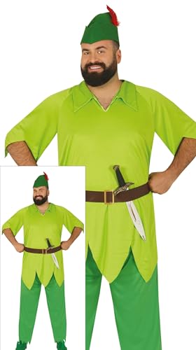 FIESTAS GUIRCA | Costume de Arquero Adulte (52-54/L) - Chemise, Ceinture, Chapeau et Pantalon - Costumes de Contes et Fées, Journée du Livre, Halloween et Carnaval - Idéal pour Hommes - Vert