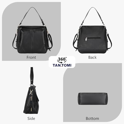 Image of TANTOMI Hobo Crossbody Bags for Women Vegan Leather Purses and Handbags Bucket Bags Ladies Shoulder Purses for Everyday