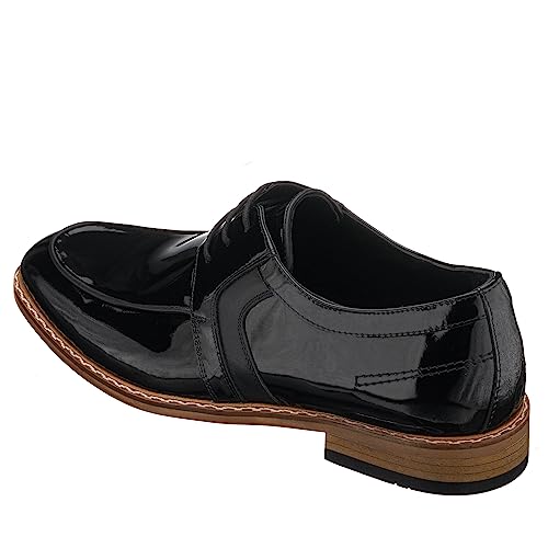 DALGALA Men's Black Patent Leather Handcrafted Oxford Shoes Lace up Shoes Mens Derby Shoes Formal Dress Shoes2