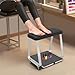 choayun Pedicure Foot Rest, Metal Rolling Pedicure Stool Chair with Storage Shelf & Lockable Wheels, Non-Slip Manicure Footrest with Soft Cushion for Salon Spa Beauty Foot Nail (Black)