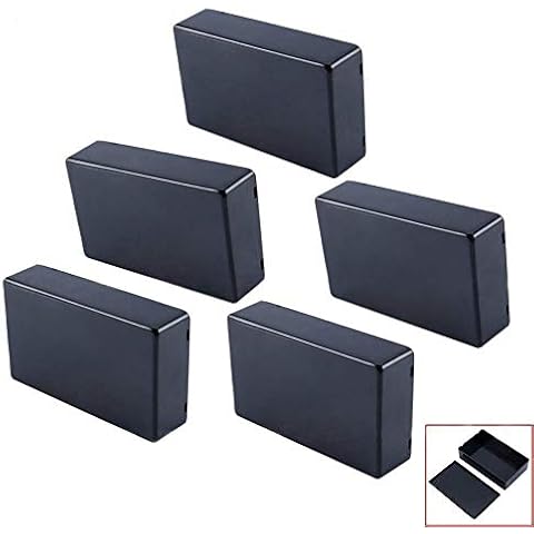 5 Stück Mehrzweckgehäuse Kunststoff Kunststoffgehäuse mit Deckel Elektrische Anschlussbox, wasserdicht, Kunststoff, schwarz, 100 x 60 x 25 mm (5 Stück) Cover