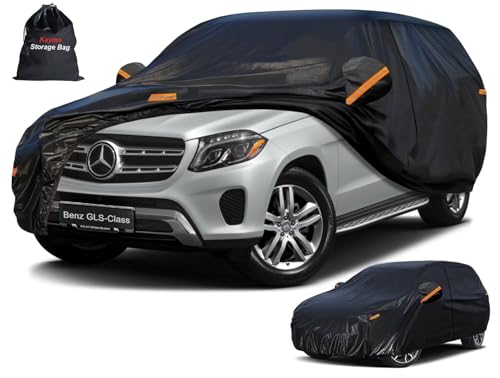 Image of Kayme 7 Layers SUV Car Cover Custom Fit for Mercedes Benz GLS Class GLS450 GLS580 GLS63 (2015-2026), Waterproof All Weather for Automobiles,Rain Sun UV Protection.Black