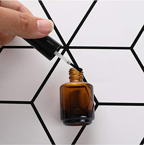 5 barattoli vuoti rotondi in vetro ambrato da 15