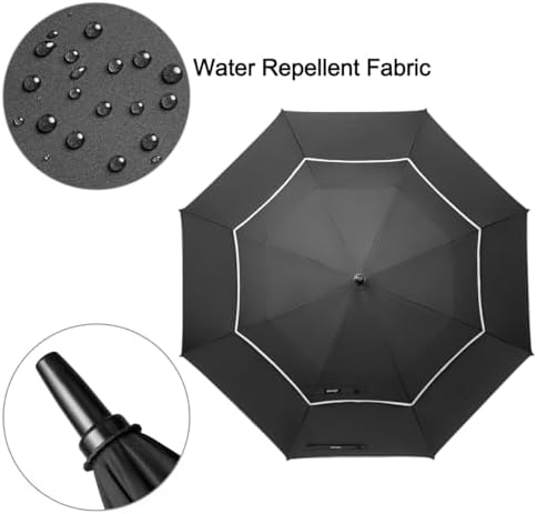 G4Free 68 Inch Automatic Open Golf Umbrella Extra Large Rain Umbrella Oversize Double Canopy Vented Windproof Waterproof Stick Umbrellas (Black) — view 6