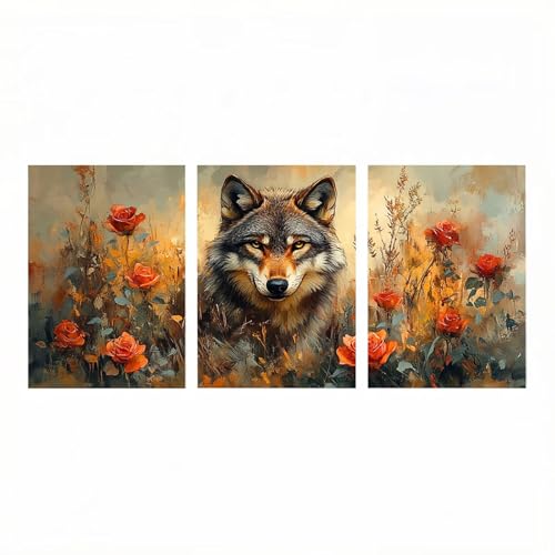 3Pck Ciudad Diamond Painting Kit Completo, Estante para libros Pintura Diamante para Manualidades Adultos 60x90 cm*3 Pintar por Numeros Diamond Painting para Cuadros Decoracion Salon Modernos HXZH0958