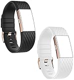 DB Charge 2 sai064 Band with Rose Gold Buckle for Fitbit Charge 2 Wrist Band Classic Fitness Flex Adjustable Colorful Fashion Sport and Sleep Clasp Bracelet Replacement Accessories