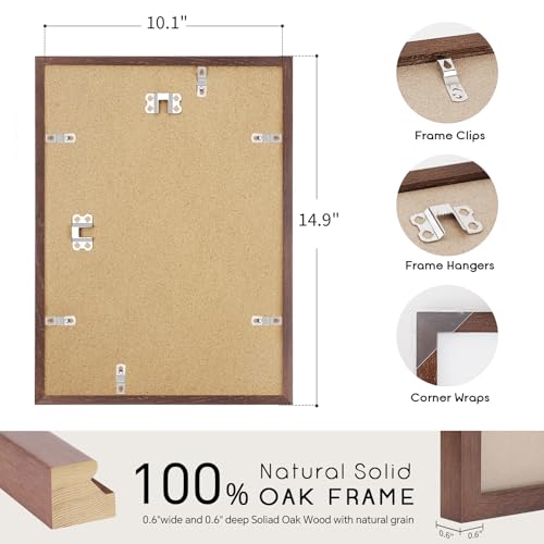 puthiac 10x14 Oak Wood Picture Frame - 10"x14" Poster Frames for Wall, 10x14 Picture Frames for Wall, 10 x 14 Picture Frames, 10 x 14 Frames for Wall(1 Pack, Walnut)