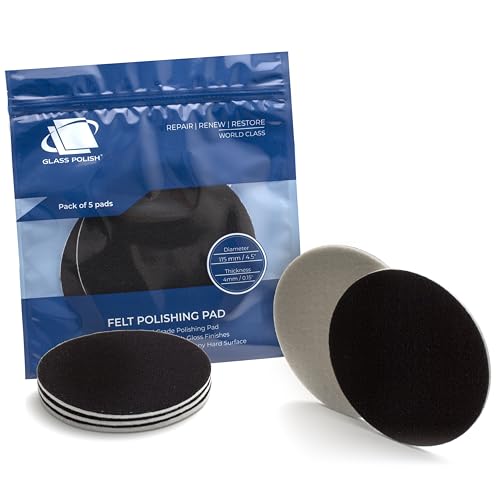 Glass Polish 11,43 cm (115 mm) Corcho Fieltro Velur (5 Unidades de Discos) empuñadura Adicional para pulir Cristal, plástico, Metal, mármol