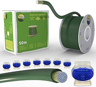 50 m Boundary Cable + 10 Cable Connectors for Robotic Lawnmowers, Lawn Robot Accessory Set, Boundary Wire for Search Cable, Compatible with Gardena/Bosch/Husqvarna/Worx/Honda/Robomow/iMow