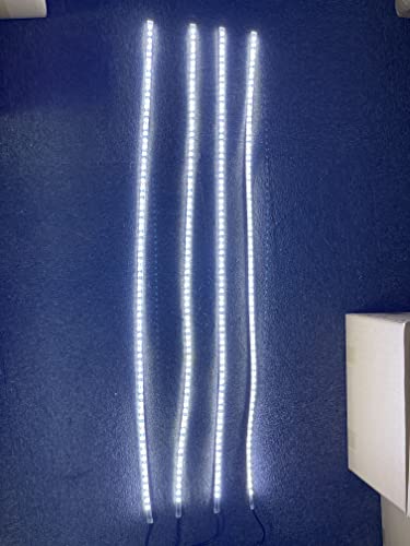 SDO 4PCS 4FT 1.2Meters White Single Row LED Light Strips LED Lights with 4Plugs Wire set Switch/Remote Ctrl IP68 for Car Truck Tire Ring Hood Light Grill Light&Making 15.5'' Pure White Rim Lights