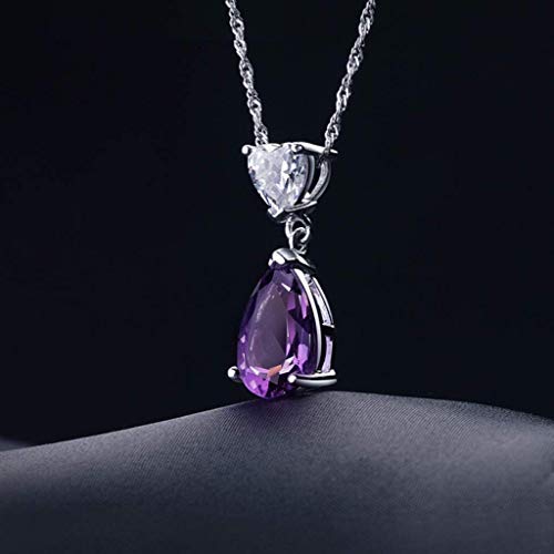 Pendentif en améthyste de 2.6 carats sur chaîne 18 pouces ras du cou