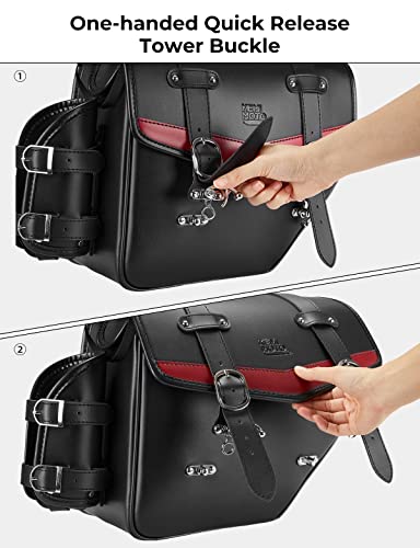 Kemimoto HDBAG04101 Motorcycle Saddle Bags Leather Motorcycle Saddlebags thumb #2