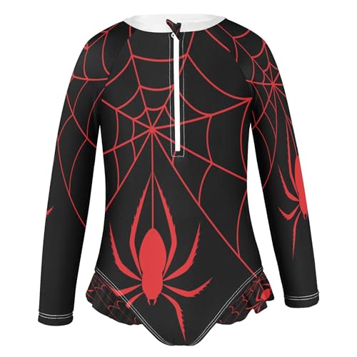 Image of Baby Girl Bathing Suit Long Sleeve UPF 50+ One Piece Toddler Swimsuit