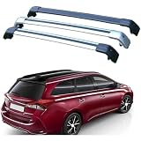 Baca de Coche, para Toyota Auris, 5-dr Estate, 2013-2017 2019 Portaequipajes de Coche Barras de Techo para Vehículos Aluminio Ajustable Autopartes,Black Silver