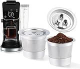 2Pack Stainless Steel Reusable K Cups Compatible with Ni nja Dual Brew Coffee Maker,K Cups Reusable Coffee Pods,Permanent K Cups Coffee Filters Fit Ni nja CFP201 CFP301 CFP400