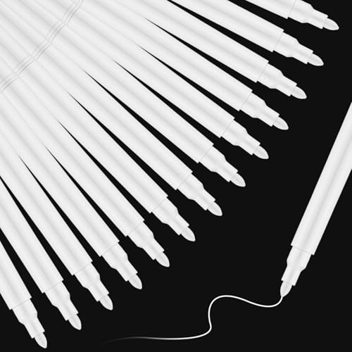 Dunzoom 200 Pcs White Water-based Chalk Paint Pens, 3.5-inch, Fine Tip, Quick-dry Markers for Arts and DIY on Wood, Glass, Metal, Plastic, DIY Art Supplies