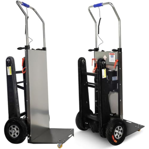 WNRLL Carretilla De Mano EléCtrica,Carretilla para Subir Escaleras con Carga De 400 Kg Que Ahorra Mano De Obra con Mango TelescóPico Motor Sin Escobillas De 1200 W,07