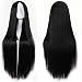 PORSMEER Long Straight Wig with Center Part for Women, 30 inch/80 cm Straight Middle Part Synthetic Heat Resistant Fiber Hair for Party Cosplay Halloween Costume (Red)