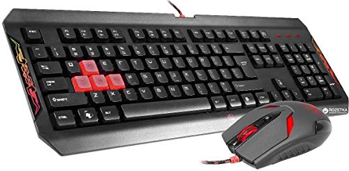 A4TECH BLOODY Doublesecure Water-Resistant Keyboard + Armor Boot - X'glide Pro Metal Mouse Feet - Q1100