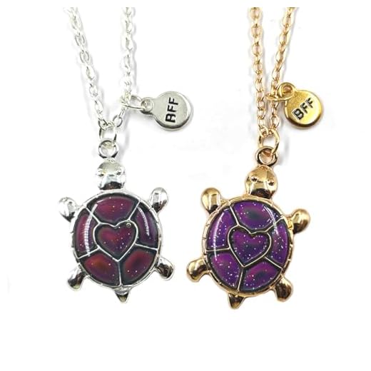 Mood Necklace Best Friends BFF Necklace Cute Butterfly Turtle Cat Pendant Necklace for Women Men Friendship Jewelry Gift