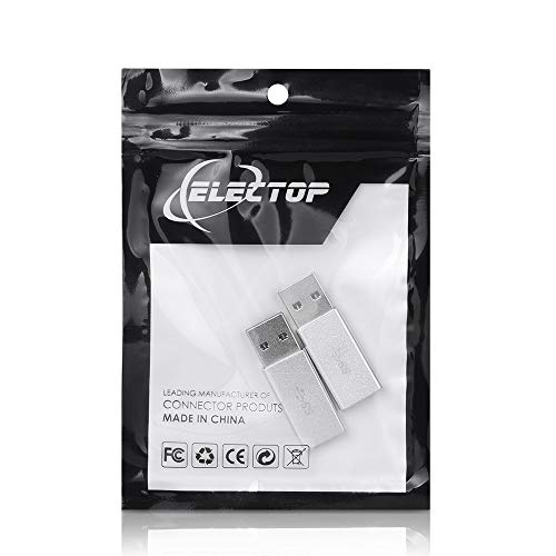 Image of Electop USB 3.1 Male to Type C Female Adapter (2 Pack), Type A to C USB 3.1 Male to USB C Female Adapter Converter Support Data Sync & Charging