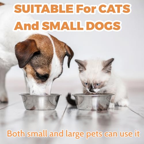 2 Stück Dick Edelstahl Hundenapf Food Grade Safe Haustier Katze & Hunde Futternäpfe und Wassernäpfe leicht zu reinigen (14cm/5.5in)