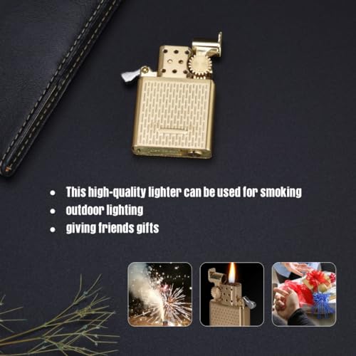 Encendedor Linksoul con cubierta de cobre dorado miniatura 5