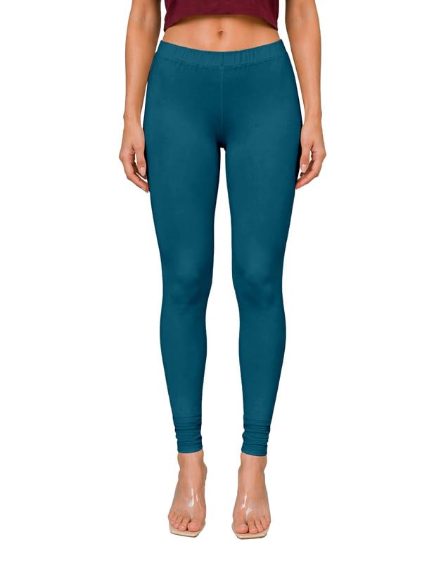 Image of TRENDMALLS Women's Microfiber Elastane Stretch Soft Churidar Length Leggings with Ultrasoft Waistband