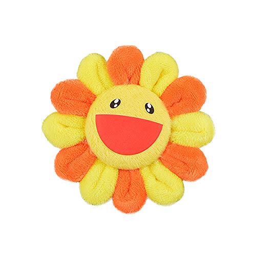 Preisvergleich Produktbild Mecool Nettes Lächeln Gesicht Regenbogen Sonnenblumen Brosche Plüschtier Schlüsselbund Dekoration-Orange
