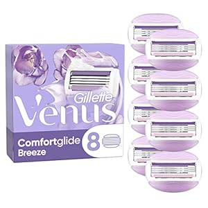 Gillette Venus Comfortglide Breeze Recambios Para Maquinilla Para Mujer, Pack De 8, Recambios Para Una Depilación Suave, Apurada Y Duradera