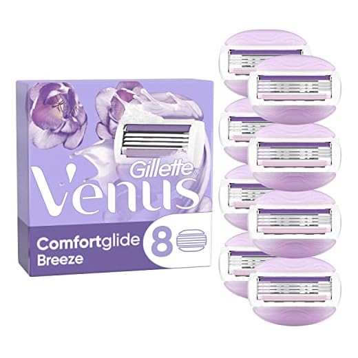 Gillette Venus ComfortGlide Breeze Cuchillas de Afeitar Mujer, Paquete de 8 Cuchillas de Recambio (el embalaje puede variar)