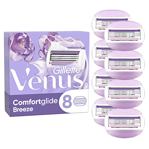 Gillette Venus Comfortglide Breeze Recambios Para Maquinilla Para Mujer, Pack De 8, Recambios Para Una Depilación Suave, Apurada Y Duradera