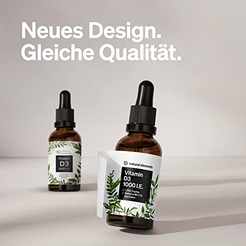 Vitamin D3 Tropfen von Natural Elements, 1000 I.E. pro Tagesdosis