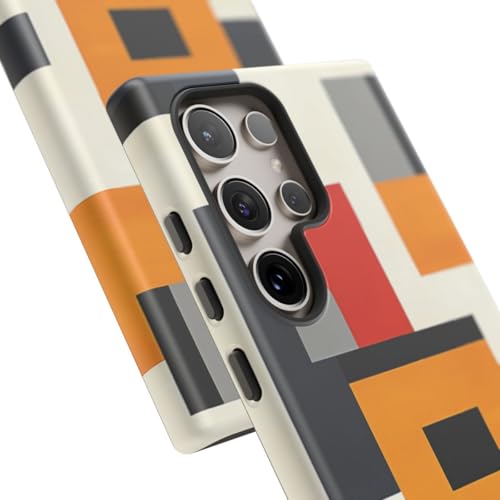 Coque Samsung S24 Ultra rigide mate blocs de couleurs géométriques abstraites