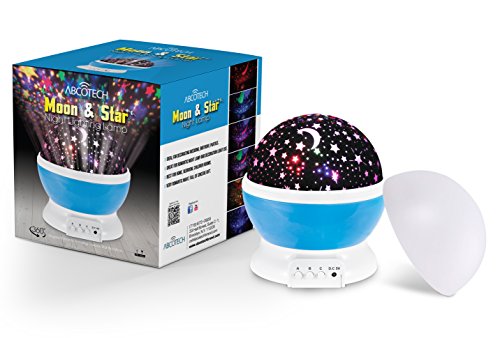 Image of Night Lighting Lamp - Light Up Your Bedroom or Living Room With This Moon, Star, Sky Romantic LED Nightlight Projector - Adults, Children Relaxing and Sleeping Aid - Best Gift for Men Women Teens Kids