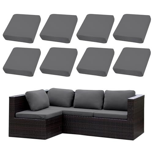 SUKAIKEQA Outdoor Cushion Covers Set,8PCS Patio Furniture Couch Seat Slipcovers, Replacement for Sofa Sectional Chair(Cover，Only)
