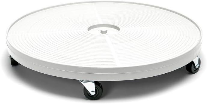 24 inch Plant Dolly with Wheels, White, Indoor or Outdoor, Planter Caddy for Potted Plants, Farmstand and Nook and More, 4" Height 500lb max Capacity
