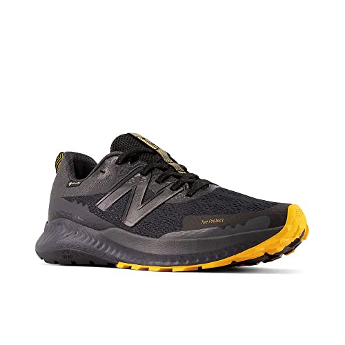 New Balance Men's DynaSoft Nitrel V5 GTX Trail Running Shoe, Black/Vibrant Apricot, 9