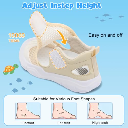 BARERUN Toddler Water Shoes Boys Girls Qucik Dry Breathable Kids Water Shoes Wide Adjustable Instep Water Sandals for Beach Swim Pool Non Slip Flexible Barefoot Sport Aqua Shoes4