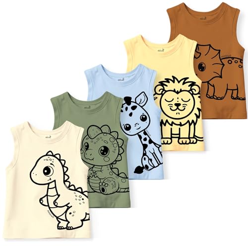 Image of minicult Basics Cotton Baby Vests in Solid Colors (Multicolour)(Pack of 5)(0-3 MTS)