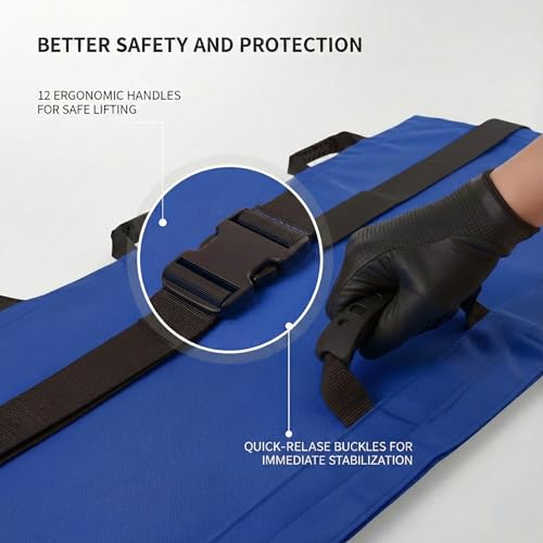 Image of Portable Vet Dog Stretcher Gurney with 12 Rubber Handles, 400 lbs