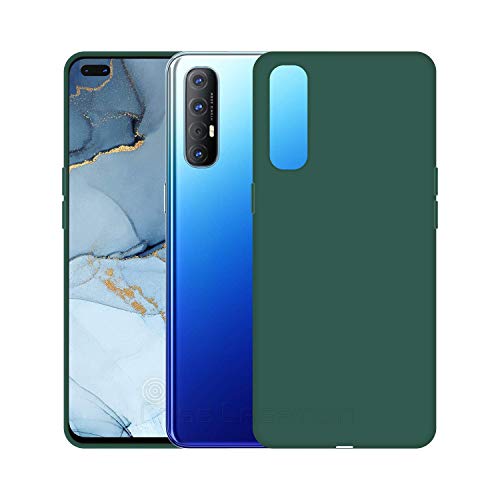 Image of Case Creation Luxurious OG Series for Reno3 Pro Case Cover,Anti-Dirty Slim Case Frosted Matte Cute Candy TPU Raised Bezel (Splash of Color) Back Cover for Oppo Reno 3 Pro -Lake Green