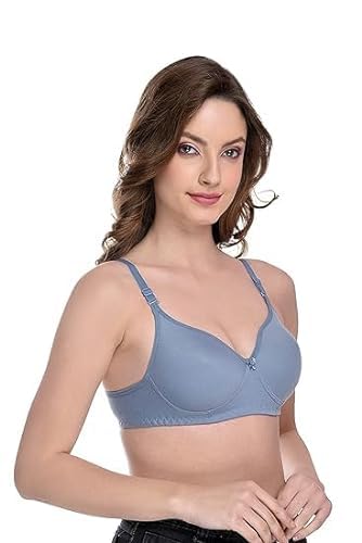 Image of Mahodara Women's Cotton Padded Full Cup Wire Free T-Shirt Elastane Lightly Bra Adjustable Shoulder Straps(Pack 3)