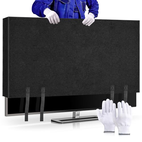 TV Cover Moving Dust Anti-Scratch TV Screen Protector Covers and Flat Screen TV Cover Moving with Bottom Strap and Gloves For 60
