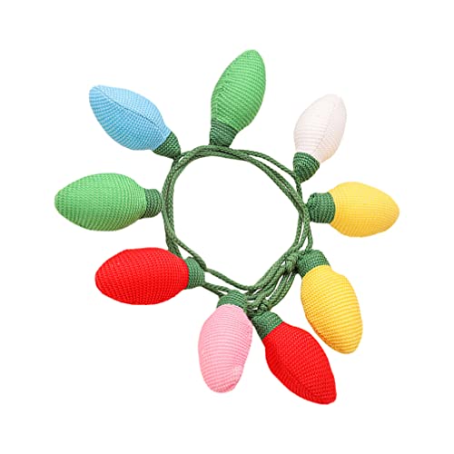 Sewroro Christmas Felt Lightbulb Garland, Knitted Bulb Garland String for Xmas Tree Holiday Home Fireplace Window Wall Decor